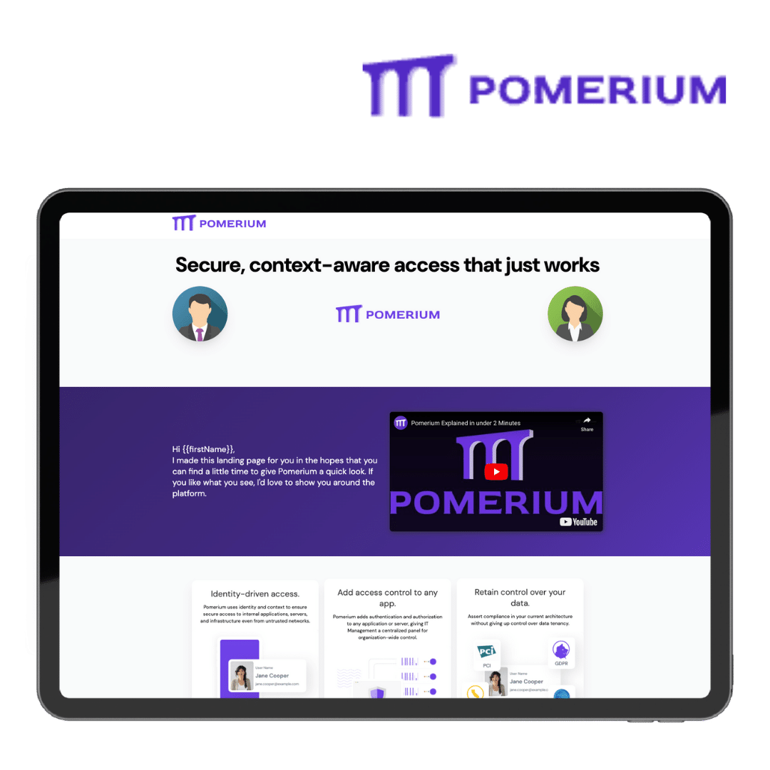 Pomerium Landing Page